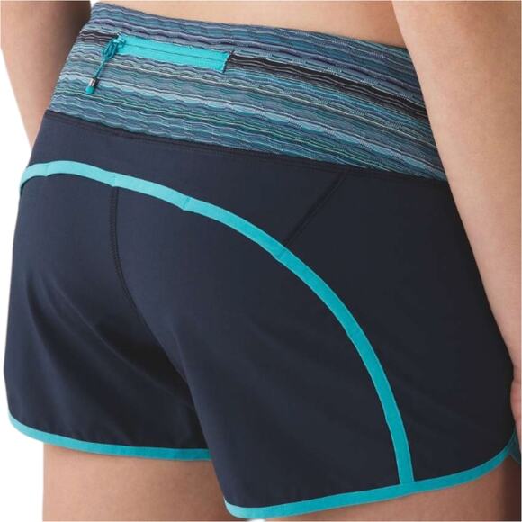 Lululemon Run Times Short Inkwell Space Dye Twist Naval Blue Peacock Blue 4 - Picture 1 of 6